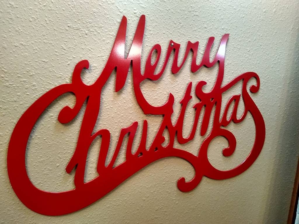 Metal Merry Christmas wall hanging