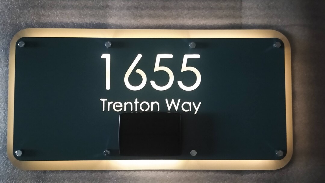Metal Address Sign Solar LED Lights Made in USA Free Shipping Etsy