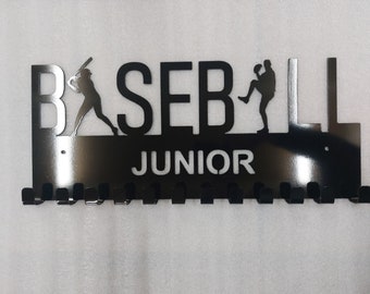 Personalized Baseball Medal Holder: 12 Hook Metal Display
