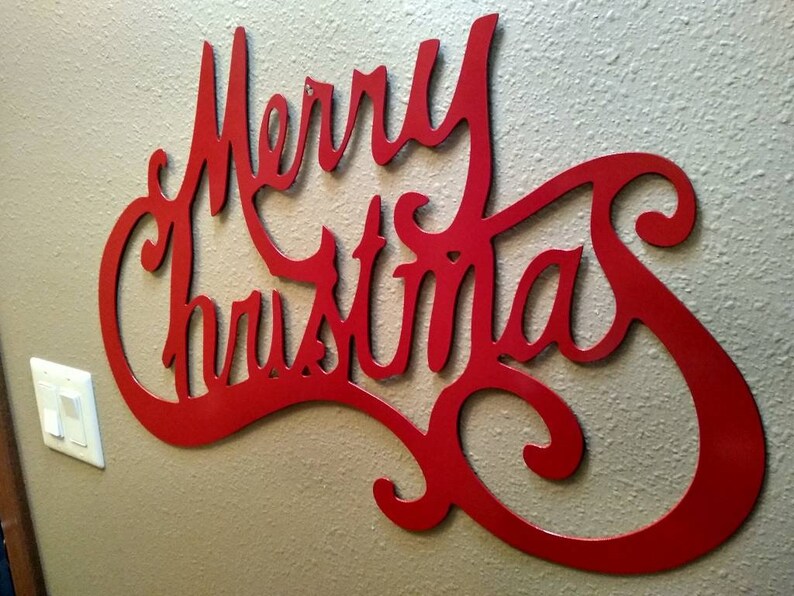 Metal Merry Christmas Wall Hanging Etsy