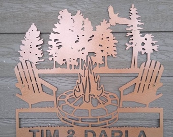 Custom Firepit Metal Sign: Personalized Outdoor Decor
