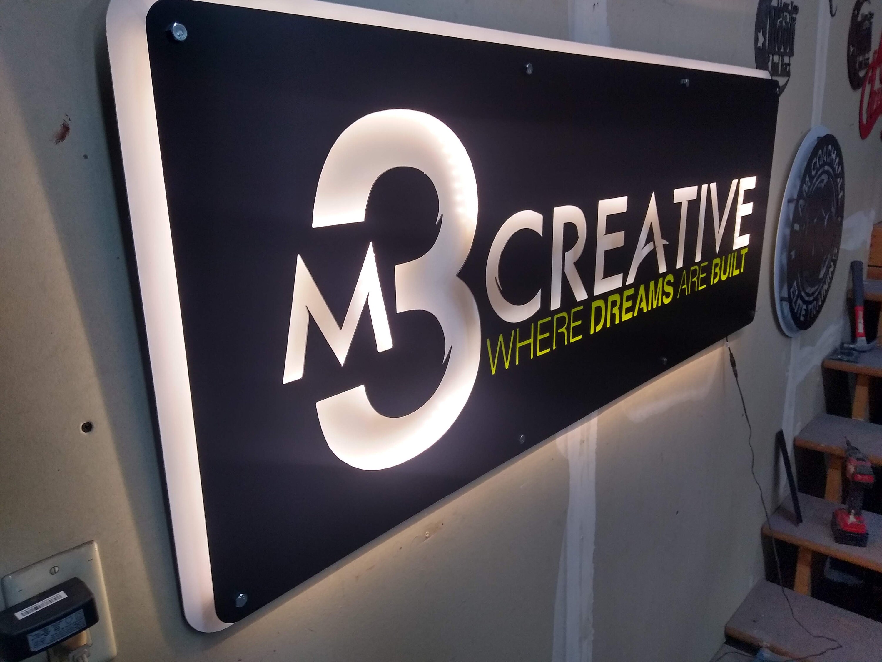 Custom Metal Business Logo Sign with Color Matched Logo Back  Etsy