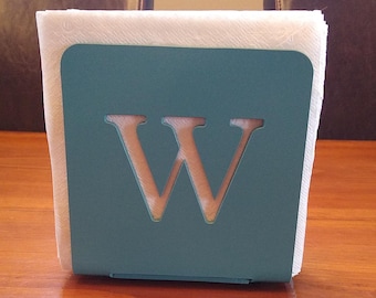 Custom Initial Napkin Holder: Heavy Gauge Steel, Painted Finish