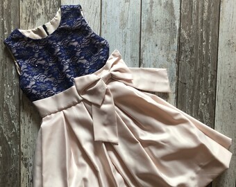 Josephine - Special Occasion Dress, Blue Lace, Formal Dress, Size 6