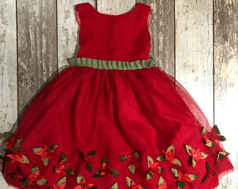 Poinsettia - Christmas Holiday Formal Special Occasion Girls Dress