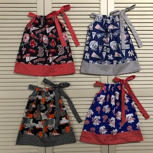 Casual Girls Sundress, Pillowcase Dress, Baseball Teams, Football Teams, Orioles, Red Sox, Yankees, Phillies