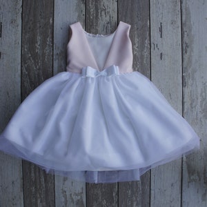 Sienna - Special Occasion Dress, Light Pink and White, Lace
