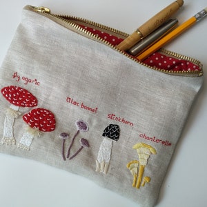 Mushroom Pencil Case Embroidery Kit