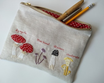 Mushroom Pencil Case Embroidery Kit