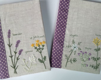 Garden Herbs Notebook Embroidery Kit