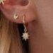 Sun hoop earrings, dangle Hoop Earrings, charm hoops,delicate earrings, minimalist hoops, minimal earrings