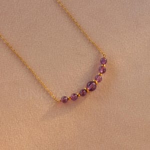 Natural Amethyst Necklace, February Birthstone Necklace , best gift