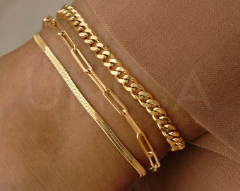 Bracelet de cheville serpent en or, chaîne à chevrons chaîne gourmette épaisse Bracelet de cheville en or Bracelet de cheville imperméable pour femme