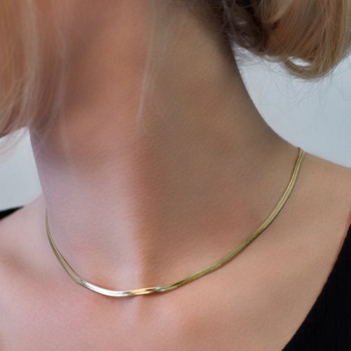 18K Gold Snake Chain Necklace 