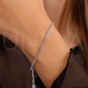 Silver Curb Chain Bracelet: Stainless Steel Stacking Bracelet