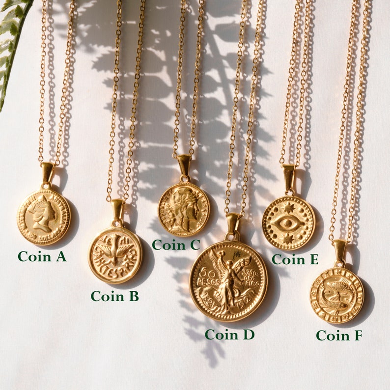 Coin Necklace, Greek Coin Layering Necklace,Cleopatra Necklace, Ancient Coin Necklace, Gold Coin Necklace 