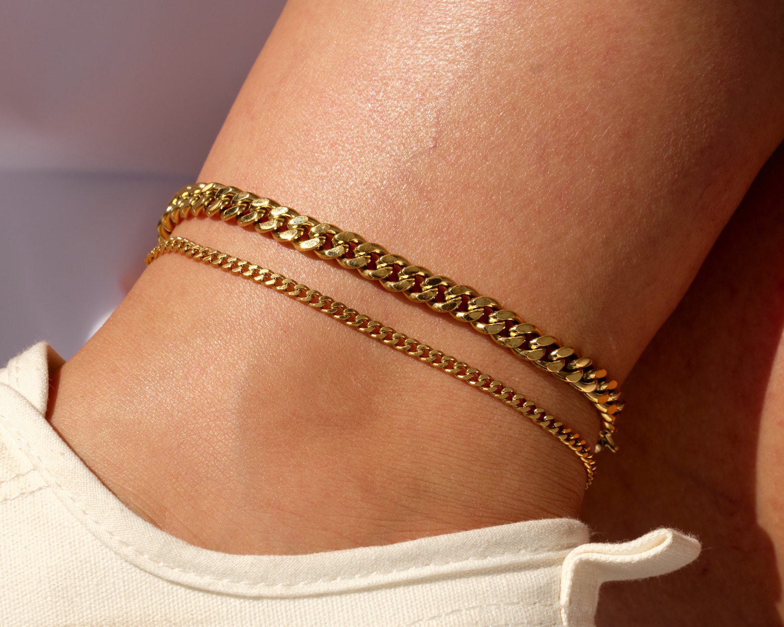 Anklet Bracelet Gold Chain Anklet Thick Chain Gold Anklet Etsy