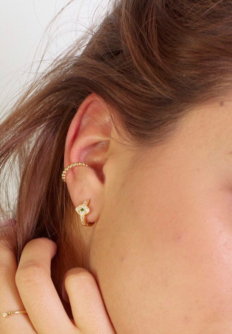 Sapphire hoops gold Tiny hoop earrings Huggie earrings Dainty earrings Minimalist earrings Eye charm gold hoops Cz evil eye earrings