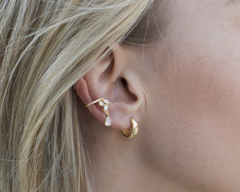 Cartilage Ear Cuff Non Pierced Gold Ear Cuff No Piercing in Etsy