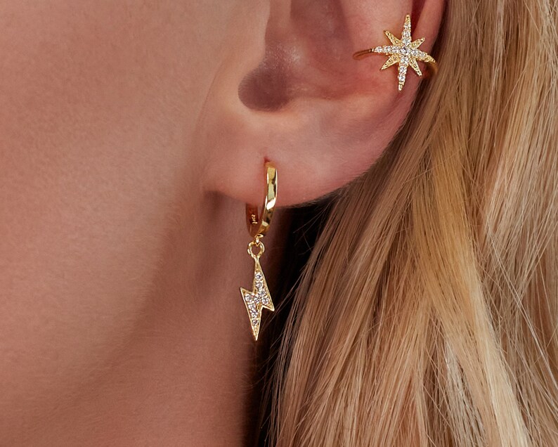 Star Ear Cuff No Piercing Starburst Ear Cuff Starburst Conch Etsy