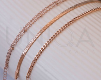 Rose gold anklets for women, rose ankle bracelet rosegold chain anklet dainty anklet layered anklet gift for her