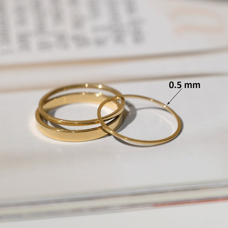 18K Gold Filled Band Rings,Simple Gold Ring, Thin band Rosegold Ring,  Gold Stack Ring, Stacking Ring, 0.5mm, 1mm, 2 mm 