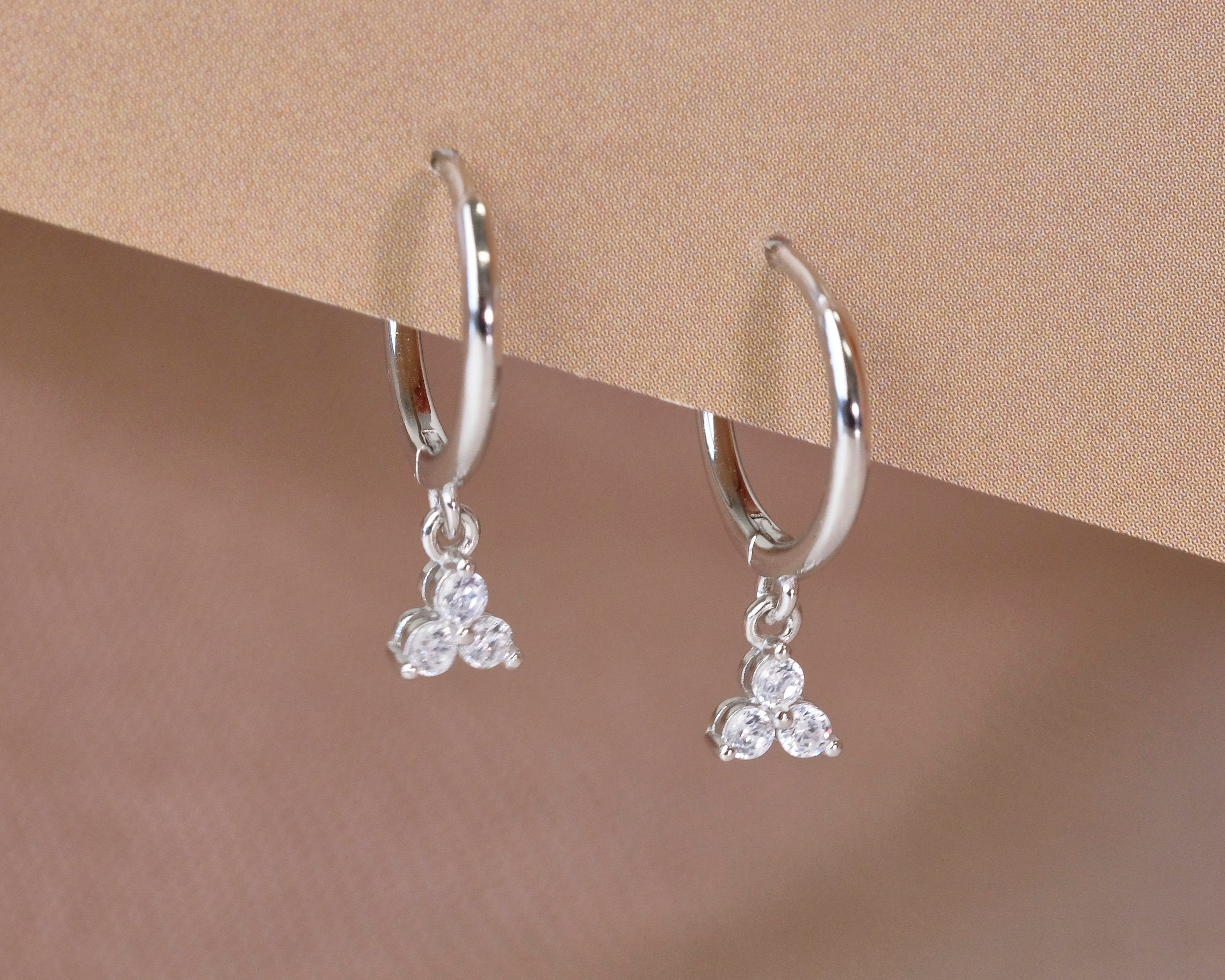 Studio Jewellery Small Sterling Silver Hoop Sleeper Earrings