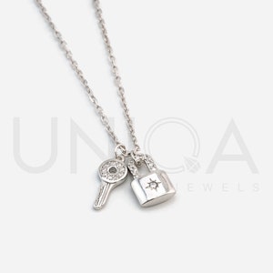 Lock and Key Necklace Set,  Best Friend Matching meaningful jewelry friendship necklace