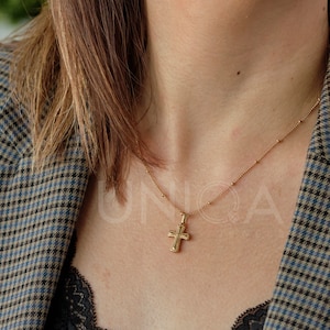 Cross necklace, Minimalist necklace for women, Thin Delicate Simple Dainty Gold cross necklace, Sister gift