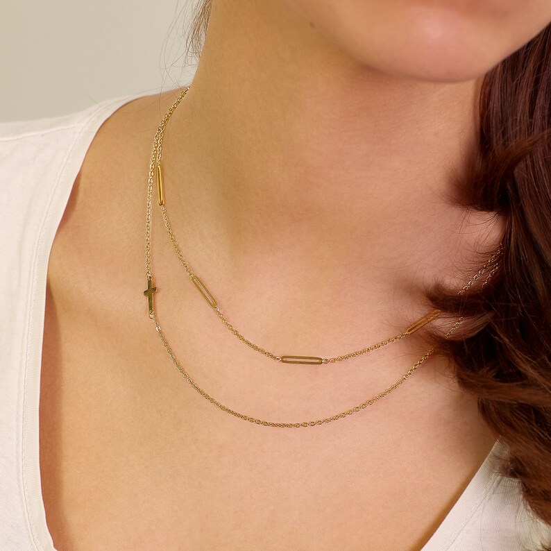 Dainty cross necklace Elegant Cross necklace Cross pendant gift ideas for her Minimal Cross Necklace skinny cross necklace
