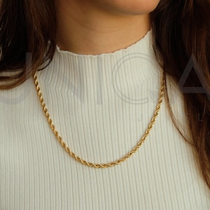 Long rope necklace, Thick layered necklace rope, thick rope chain, chain necklace for women