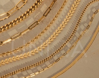 Gold Chain Anklet, Cable Chain Paperclip plus size anklet