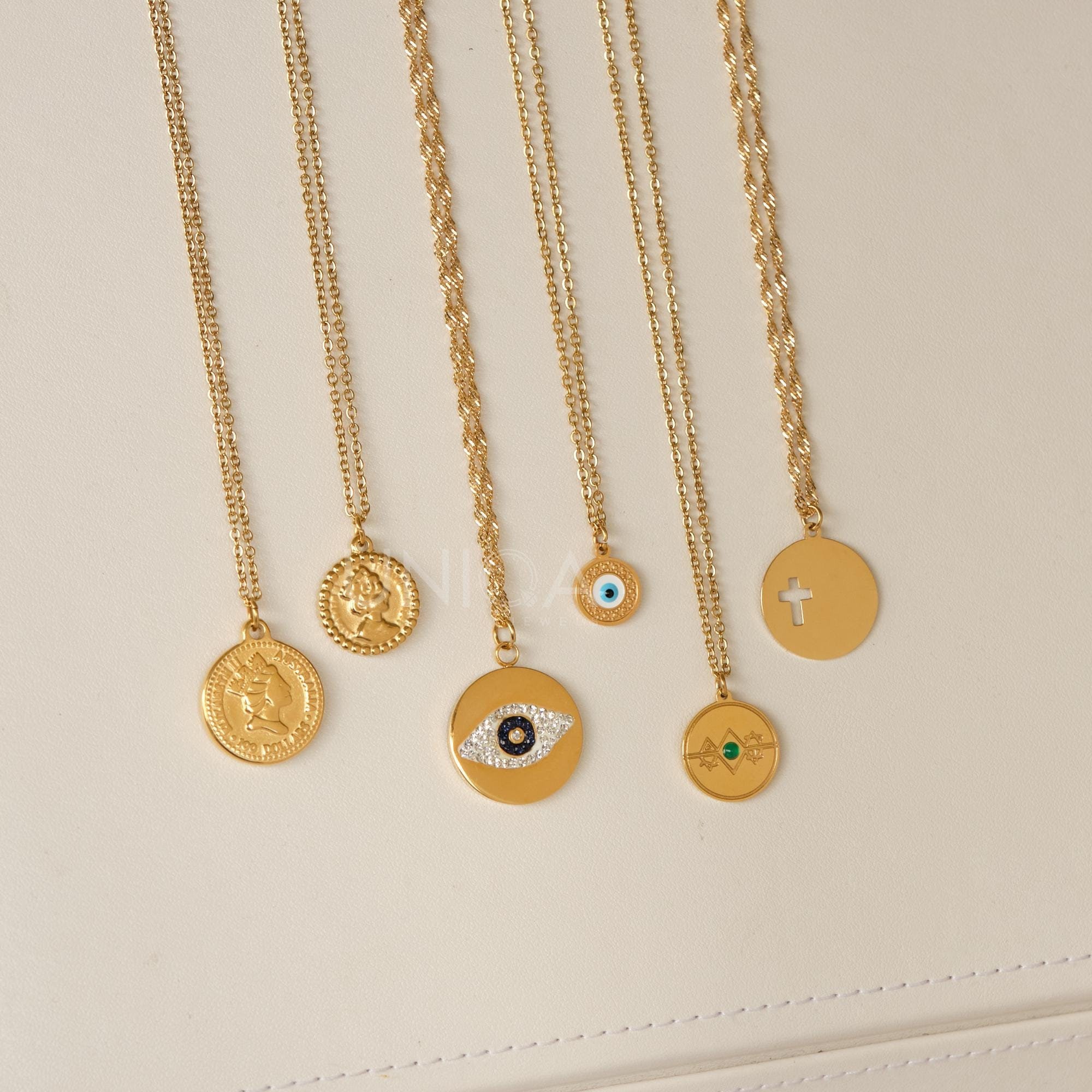Gold Coin Necklace – Ancient Coin Pendant in 18K Gold – Dainty Layering Necklace, Minimalist Jewelry, Gift for Her