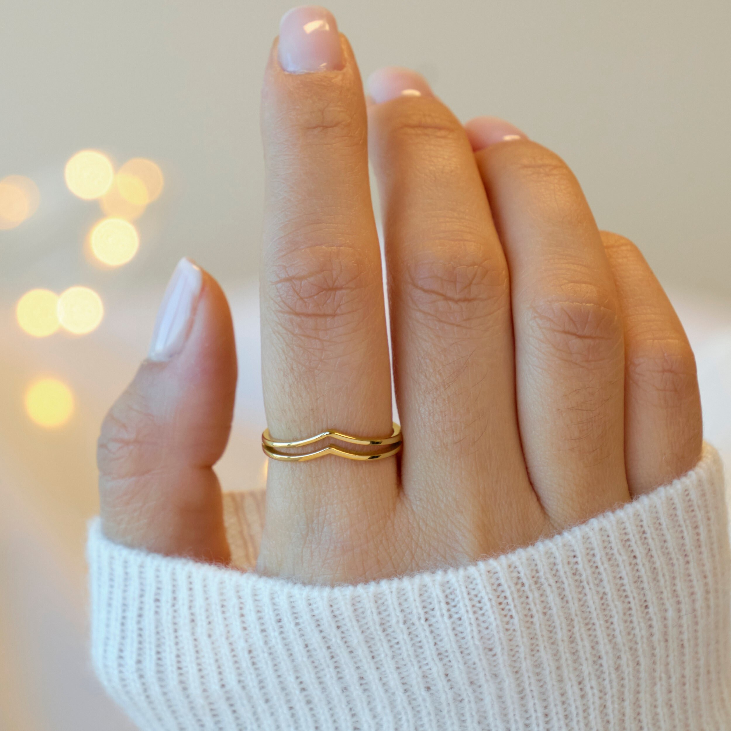 Never Turned Green +1PCS Invisible Ring Size Adjuster FREE 18k Gold Filled Chunky Dome Comfort Fit Ring Stacking Band for Women Jewelry Minimalist 