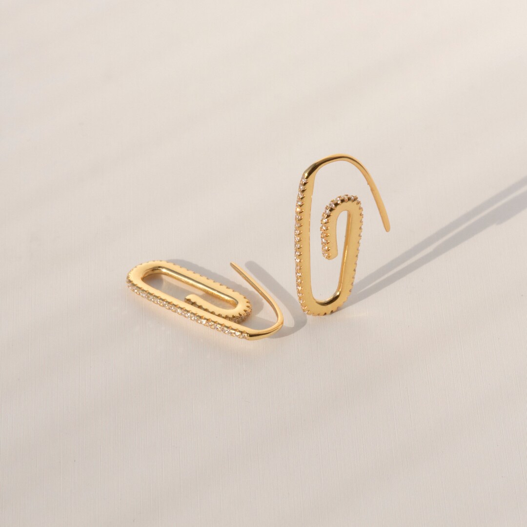 Paper Clip Earrings Silver Earrings Drop Earrings Etsy