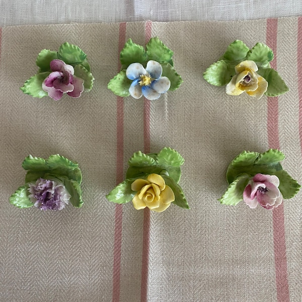 A Perfect Set of Six Flower Bone China Place Settings