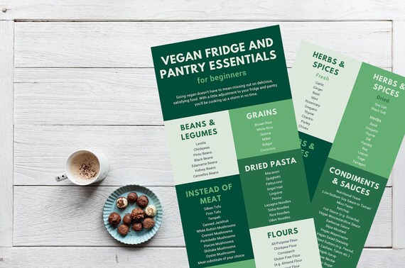 Vegan Fridge And Pantry Essentials For Vegan Beginners List Etsy