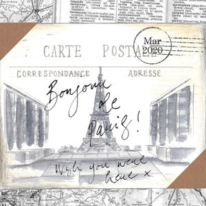 Bonjour de Paris A6 Postcard