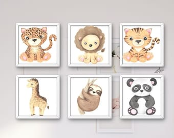 Decorate Your Nursery with Baby Animal Canvas Prints - 14 Varieties Available! Buy 3, Get One Free + Enjoy Free Shipping