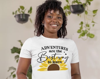 Blossoms of Encouragement: Women's Inspirational Tees with Sunflower Design