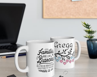 Personalized Family Mug - Customizable Gift for Mom, Thoughtful New Family Gift