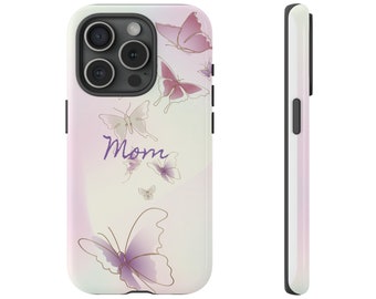 Customizable Mother's Day Phone Case with Butterfly Design