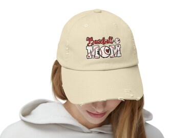 Distressed Baseball Cap for Baseball Moms - 5 Color Choices Available!