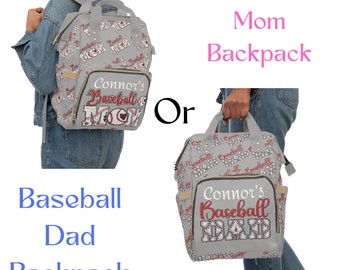 Game Day Essential: Multifunctional Baseball Mom or Dad Backpack with Pockets Galore.  Can be used as a Diaper Bag too!  Free Shipping!!!