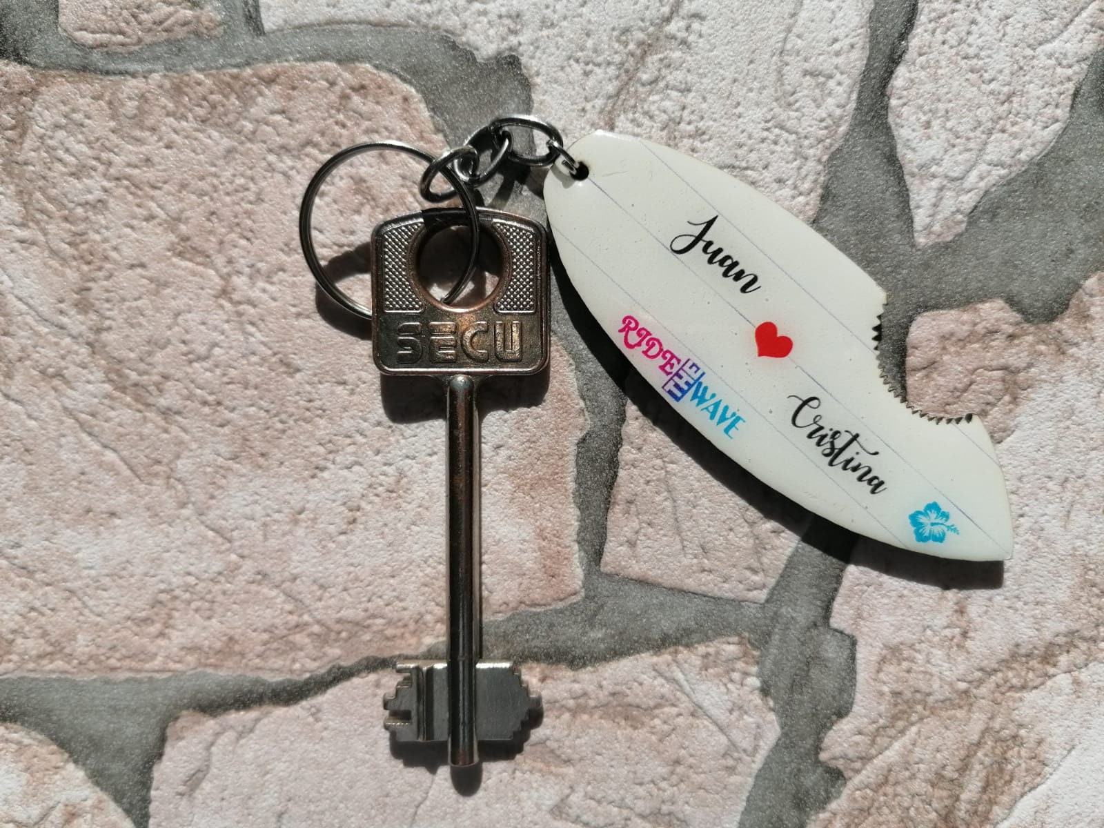 Custom surfboard keychain, wooden surfboard keychain, custom keychain