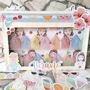 album di ritagli fatto a mano in cartoncino, cartoncino e carta, regalo fatto a mano, album di ritagli fotografici, album di ricordi estivi personalizzato