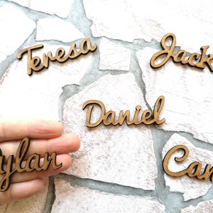 custom NO MAGNET names in wood,names in wood for wedding,wooden names for baptism ceremony or birthday.