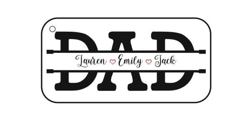 Father/'s Day Gift Handmade Keychain with Names Printed on Wood and Custom Resin with Dedicatory Phrase