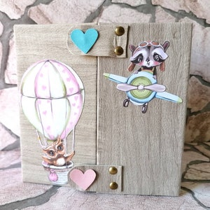 Álbum de recortes de bebê feito à mão em papelão, papelão e papel, presente para recém-nascidos, livro de fotos infantil, álbum de meninos e meninas