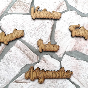 Names WITH CUSTOM MAGNET in wood,wooden names for wedding, magnet words for fridge, names for christening ceremony or birthday.